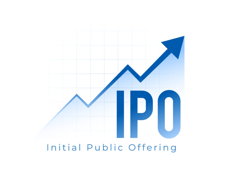 ipo stock launch background with financial growth arrow